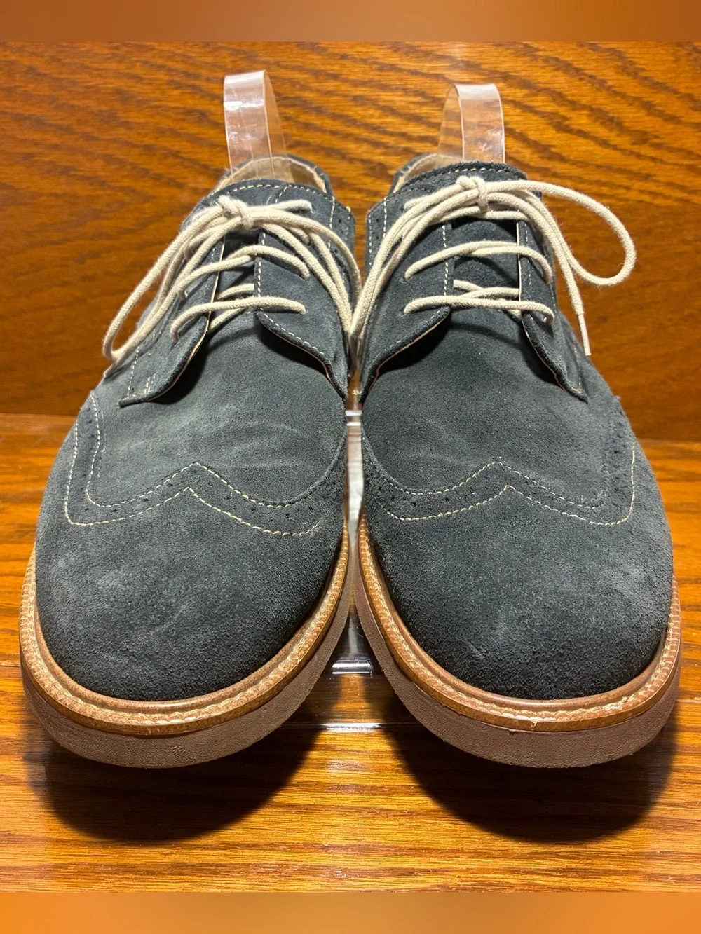 Bass Blue Suede Wingtip Brogue Oxford Shoes Men’s Size 11